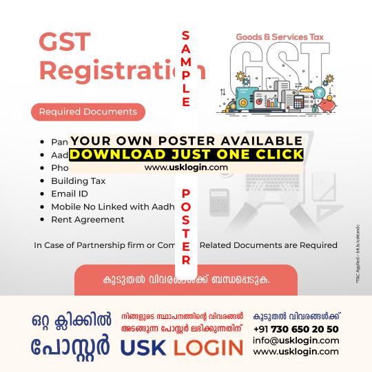 GST Registration Kerala Malayalam Posters